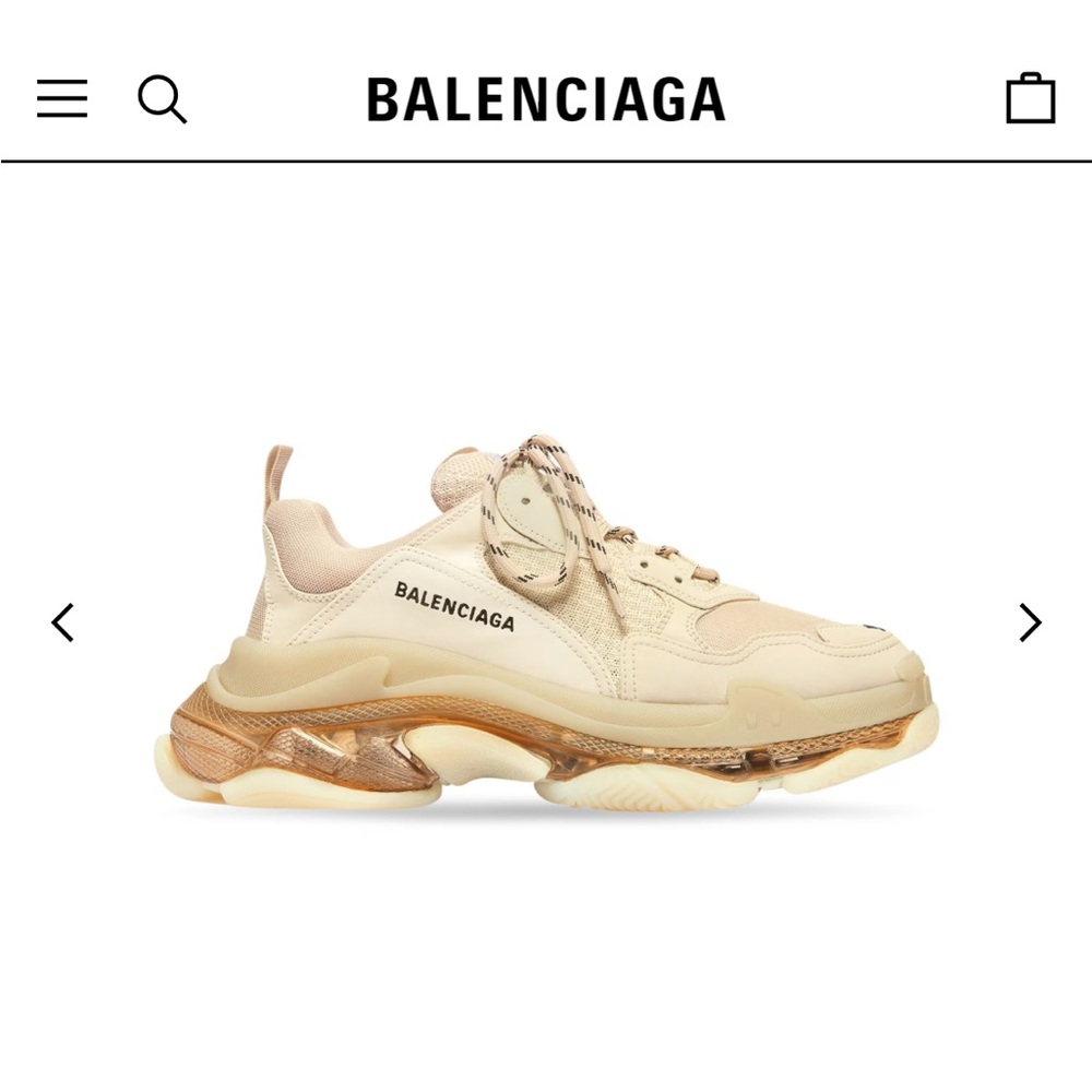 Balenciaga Triple S Sneakers in Cream and Tan